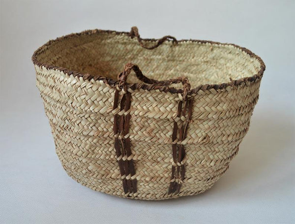 Round tribal style storage basket